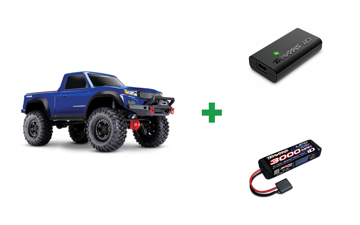 Kombopakke: TRX-4 Sport Scale Crawler Truck 1/10 RTR Clipless + USB-C lader og 2S batteri
