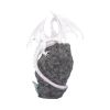 Glacial Custodian Fantasy White Dragon Sitting On A Geode 22cm