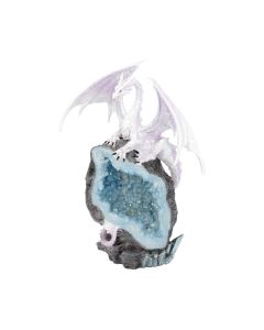 Amethyst Custodian Fantasy Purple Dragon Sitting On A Geode 22cm