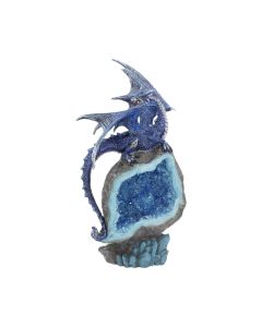 Glacial Custodian Fantasy White Dragon Sitting On A Geode 22cm
