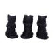Three Wise Felines Black Cat Figures
