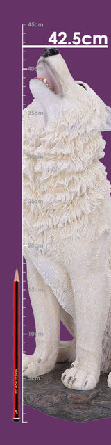 Storms Cry Howling White Wolf Figure 41.5cm