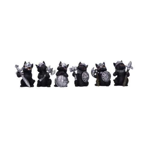 Cat Crusaders (Set of 6) – Fierce Warrior Cat figurines with Unique Poses