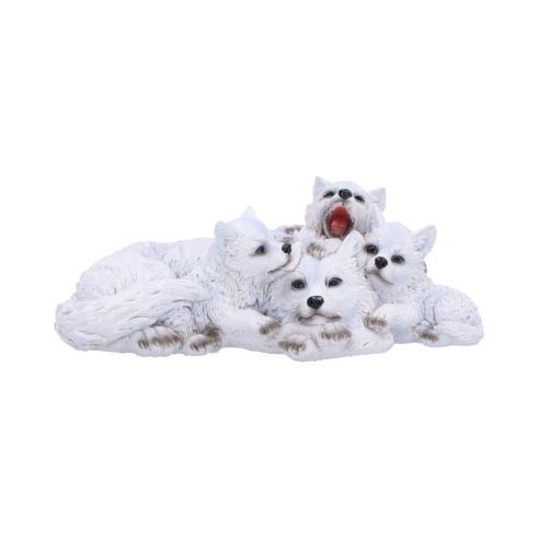 Winter Warmth Cuddling Wolf Puo Figurine