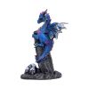 Cobalt Rune Protector Resin Dragon Figurine