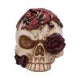 Rose Flame Decorative Skull With Sleeping Dragon