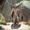 Bronzed Archangel Gabriel With Staff Religious Figurine 33.5cm