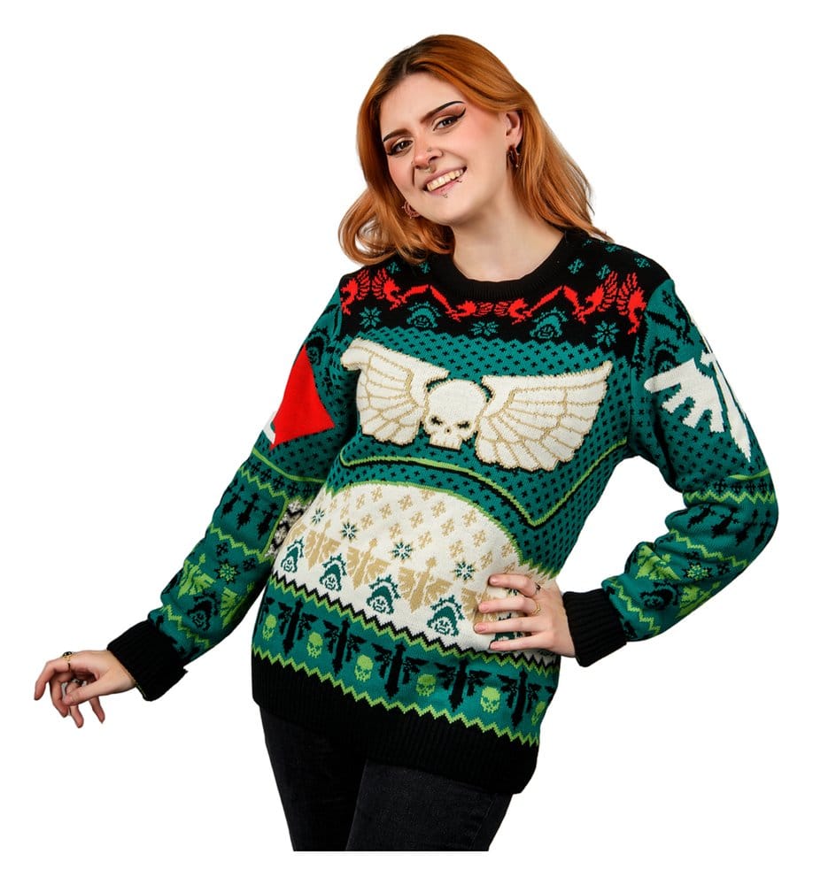 Warhammer 40,000 Christmas Sweater Dark Angels Size XL