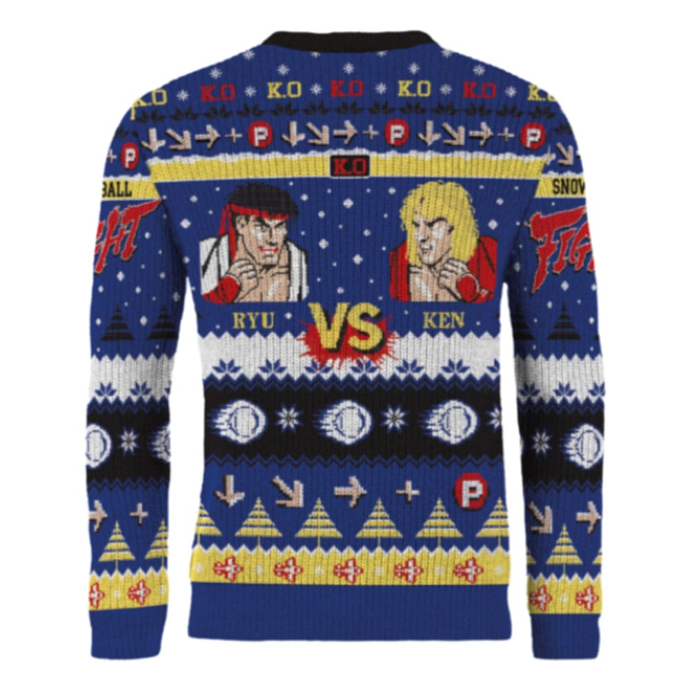 Street Fighter Christmas Sweater Ryu & Ken Size XL