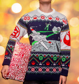 Star Wars Christmas Sweater X-Wing v TIE Fighter Size L