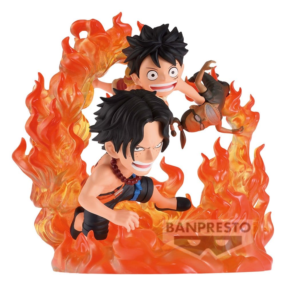 One Piece World Collectable Figure Log Stories PVC Figure Portgas D. Ace & Monkey D. Luffy (Marineford) 10 cm
