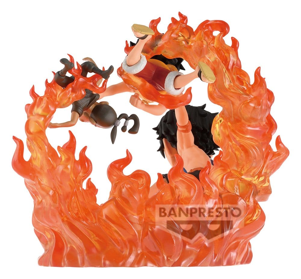 One Piece World Collectable Figure Log Stories PVC Figure Portgas D. Ace & Monkey D. Luffy (Marineford) 10 cm