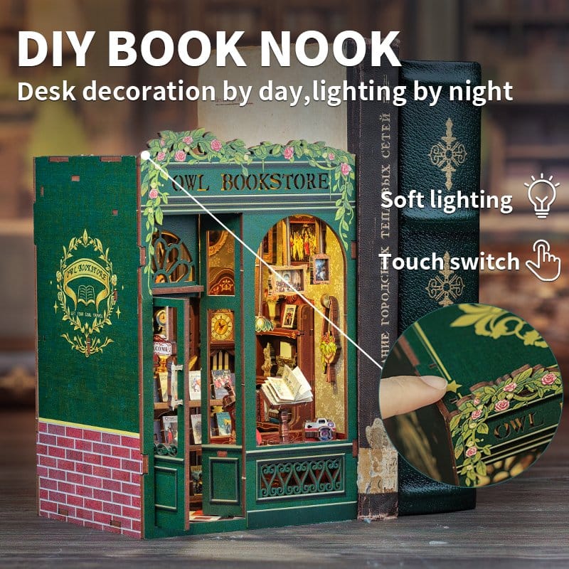 Book Nook Owl Bookstore 17 x 12 cm