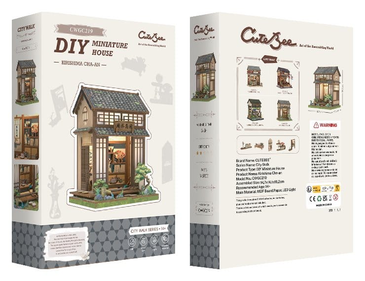 Miniature House Model Kit Kirishima Cha-an 19 x 14 cm