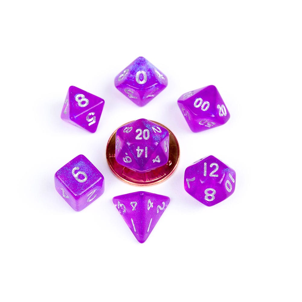 FanRoll Mini Dice Set Stardust Purple (7)