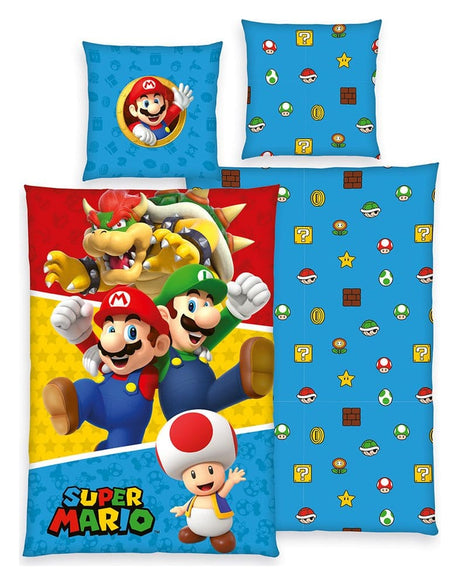 Pokémon Bed linen Super Mario (Mario, Luigi, Toad, Bowser) 135 x 200 cm