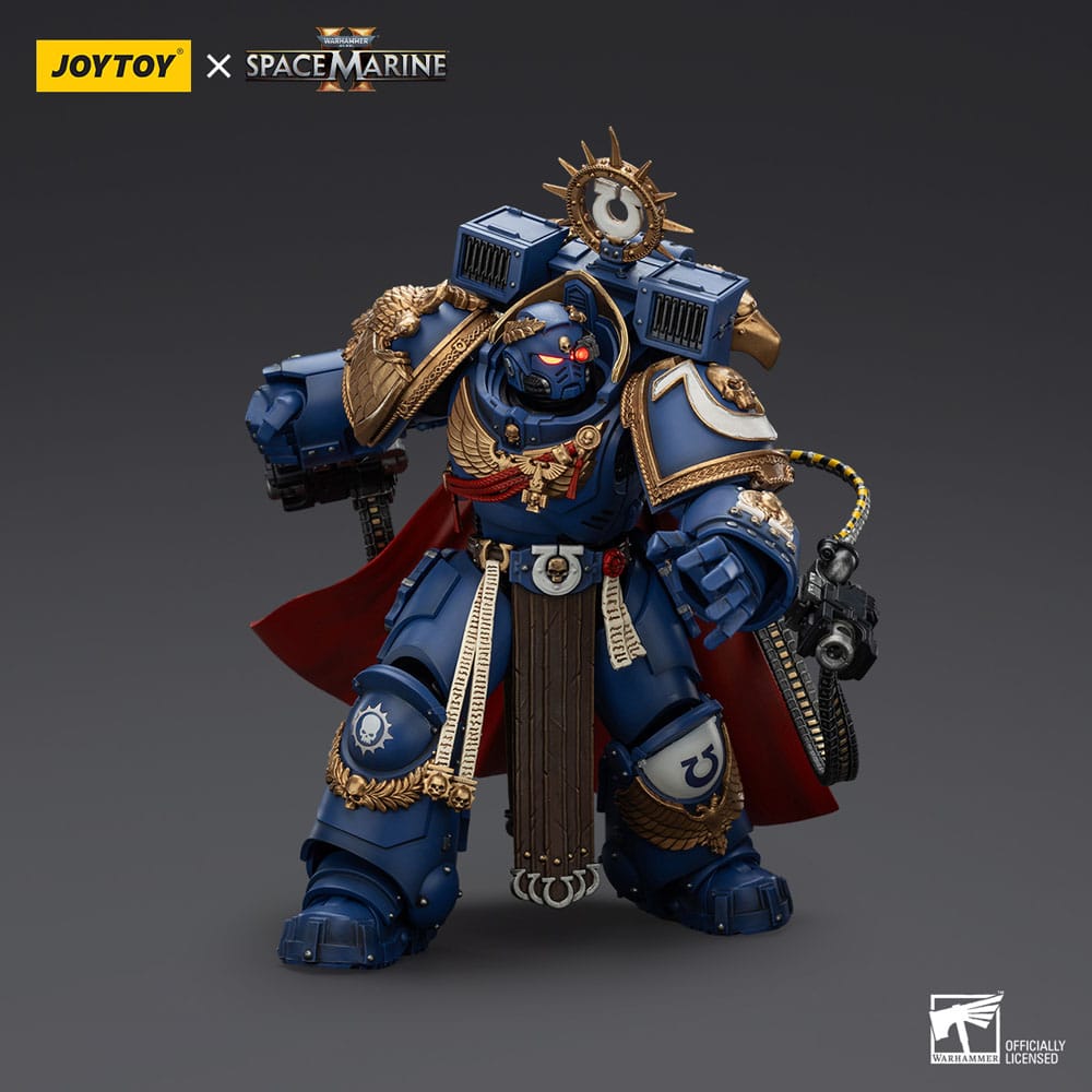 Warhammer 40k Action Figure Ultramarines Marneus Calgar Chapter Master with MKX Gravis Armour and Gauntlets of Ultramar 20 cm