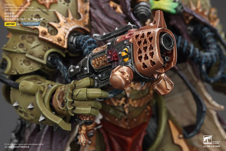 Warhammer 40k Action Figure 1/18 Mortarion Daemon Primarch of Nurgle with Ancient weapons The Lantern and Silence 21 cm