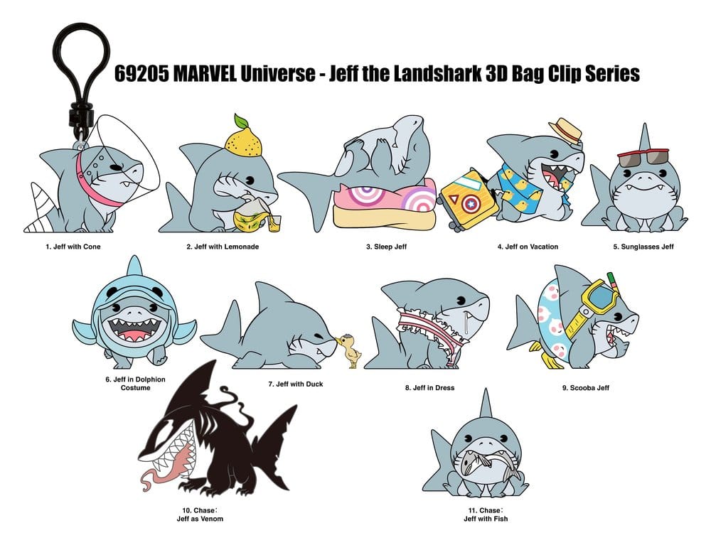 Marvel Rivals 3D Foam Bag Clips Jeff the Land Shark Series 17 Display (24)
