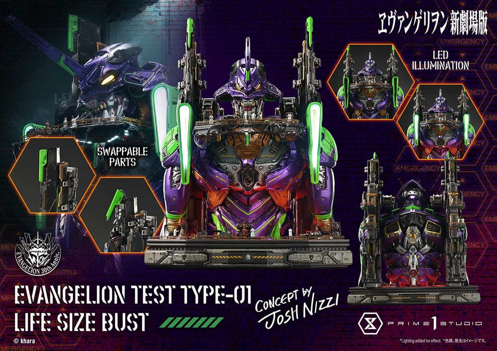 Neon Genesis Evangelion Life Size Bust 1/1 Test Type-01 (Concept by Josh Nizzi) 86 cm