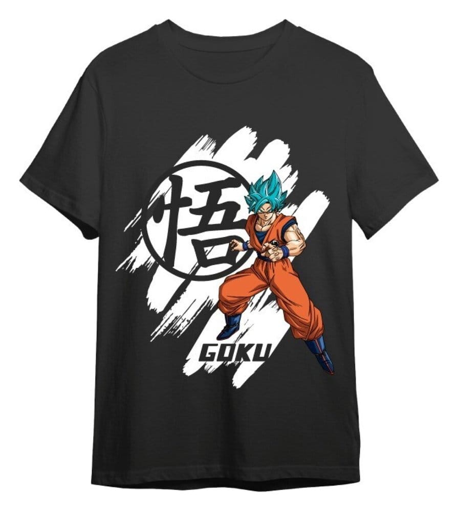 Dragon Ball T-Shirt Dragon Ball Super Goku Super Saiyan Blue Black Size L