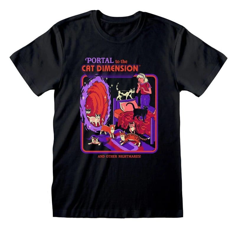 Steven Rhodes T-Shirt Cat Dimension Black Size M