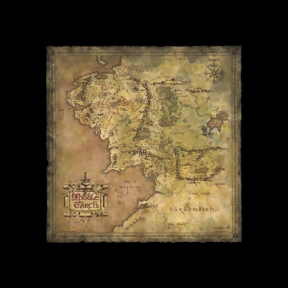 Lord of the Rings Art Print Parchment Map of Middle-earth 59 x 30 cm